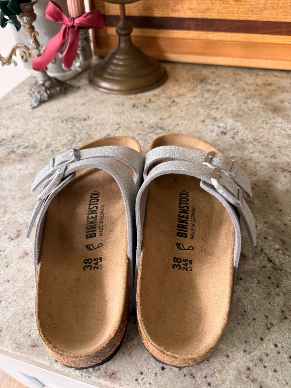 Birkenstock Arizona Sandals – Silver Shimmer ✨ (NEW without box) - Picture 2 of 5